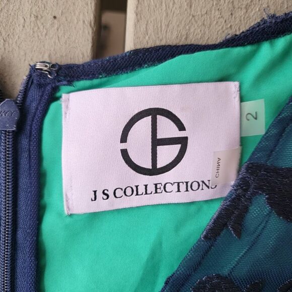 NWT JS Collections Embroidered Celeste Cocktail Knee-Length Dress 2 Elegant - Picture 5 of 6